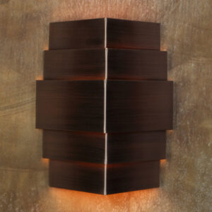 Dark Bronze 5 Tier Triangular Copper Wall Sconce