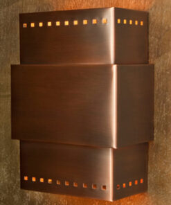 Punched Copper and Tin Rectangle Wall Sconces