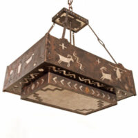 Southwestern Style Chandelier 2 Tier Rectangular