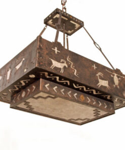 Southwestern Style Chandelier 2 Tier Rectangular