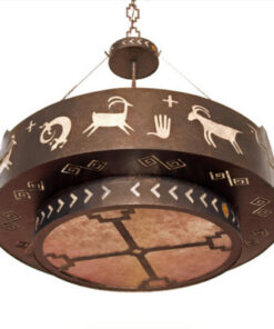 Southwest Style Chandelier - Santa Fe Petroglyphs