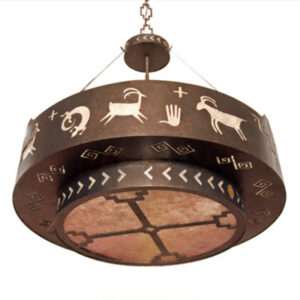 Southwest Style Chandelier - Santa Fe Petroglyphs