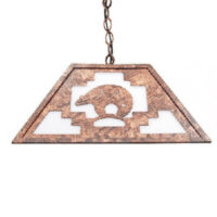 4 Panel Southwest Pendant Light, Spirit Bear