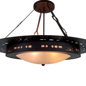 Alternative view of Southwest Glass Bowl Style Chandelier