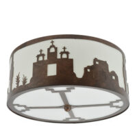 Santa Fe Ceiling Light Southwest Village Scene, Southwest Lighting, Flush Mounting, Semi-Flush Mounting