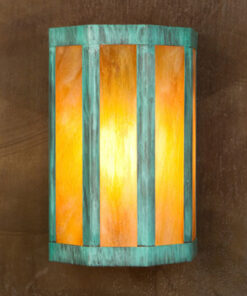 Rectangular Southwestern Style Metal Lights with Glass