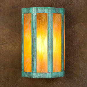 Rectangular Southwestern Style Metal Lights with Glass