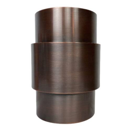 Tiered Half Round Mid-Band Copper Wall Sconce
