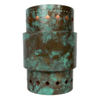 Half Round Mid-Band Wall Sconce in Hint of Green
