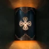 Southwest Cross Punch Copper Wall Light