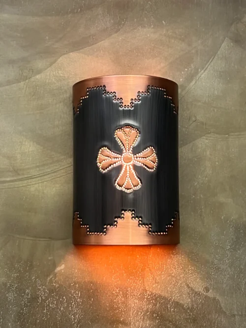 Southwest Metal Cross Wall Sconce