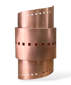 Natural Copper Round Ziggurat Wall Sconce