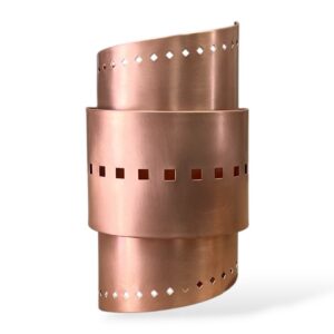 Natural Copper Round Ziggurat Wall Sconce