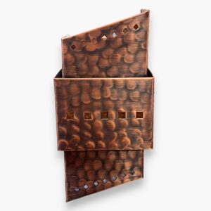 Square Ziggurat Hammered Wall Sconce