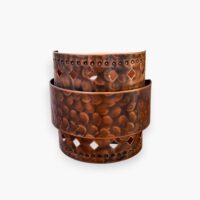Hammered Ziggurat 3 Tier Wall Sconce-Medium Bronze