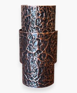 Dark Bronze Hammered Ziggurat Wall Sconce