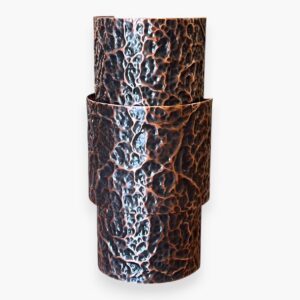 Dark Bronze Hammered Ziggurat Wall Sconce