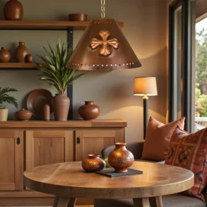 Alternative view of Southwestern Cross Pendant Light