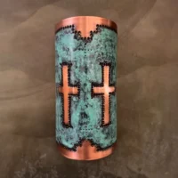 Intricate Mesa Cross Copper Wall Sconce