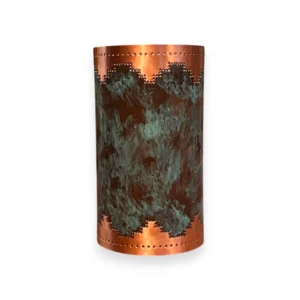 Copper Wall Sconce – Mesa Design with Hint of Green Finish