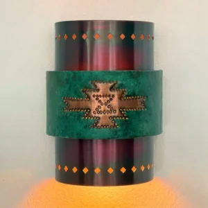Southwest Handcrafted Copper Wall Sconce Pueblo Design